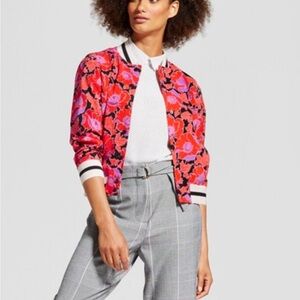 Who What Wear Floral Bomber size L